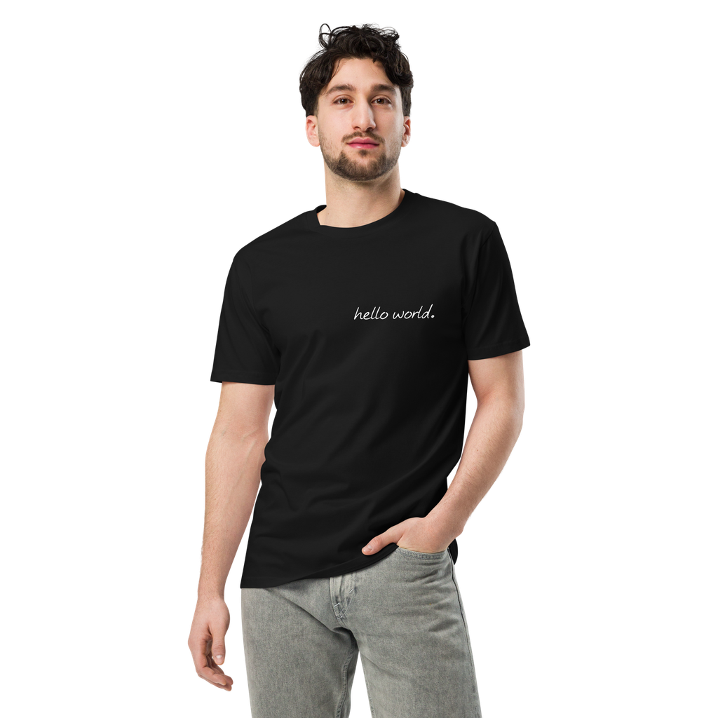 hello world. premium 100% cotton t-shirt - unisex